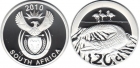Монета 20 центов 2010 год ЮАР (Крокодил) серебро