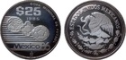 Монета 25 песо 1985 год Мексика (Чемпионат мира по футболу 1986 года) серебро