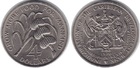Монета 4 доллара 1970 год Сент Киттс-Невис (ФАО. Сахарный тростник. Бананы.)