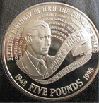 Монета 5 фунтов 1998 год Великобритания (50 лет принцу Чарльзу) серебро