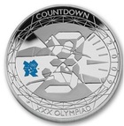 Монета 5 фунтов 2009 год Великобритания (XXX Олимпиада, пловцы и секундомер) серебро